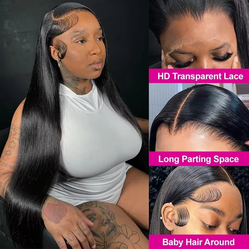 13x6 HD Lace Glueless Wig – Super Double Drawn Bone Straight