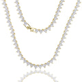 Scarlet Heart CZ Tennis Necklace
