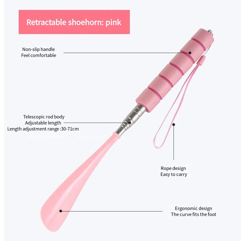Adjustable Long Metal Shoehorn (30–71cm) – No Bending Required
