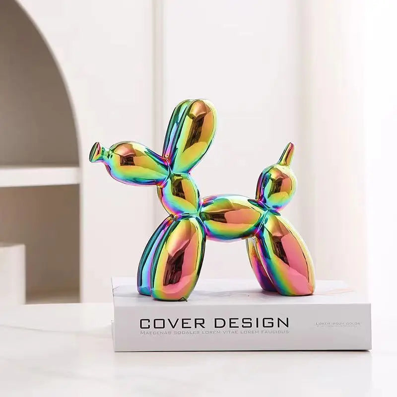 Ceramic Balloon Dog Statue – Modern Desk & Shelf Decor