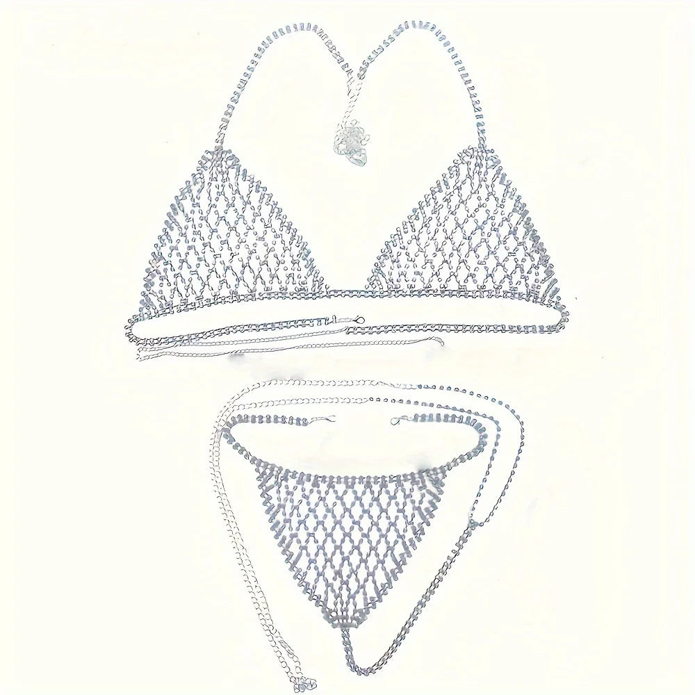 Nyx Rhinestone Body Chain Set