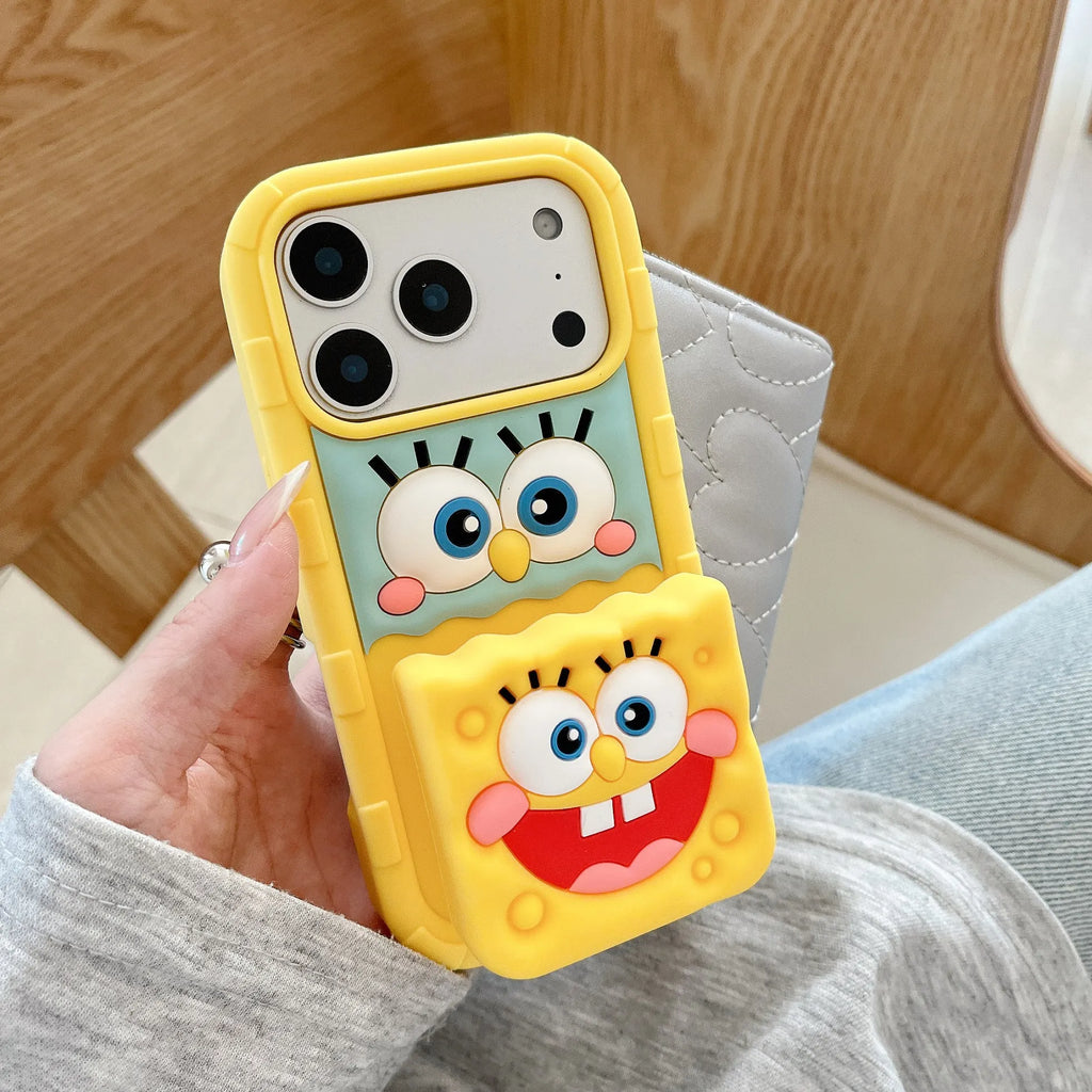 3D Cartoon SpongeBob Holder Case – Stand Back Cover