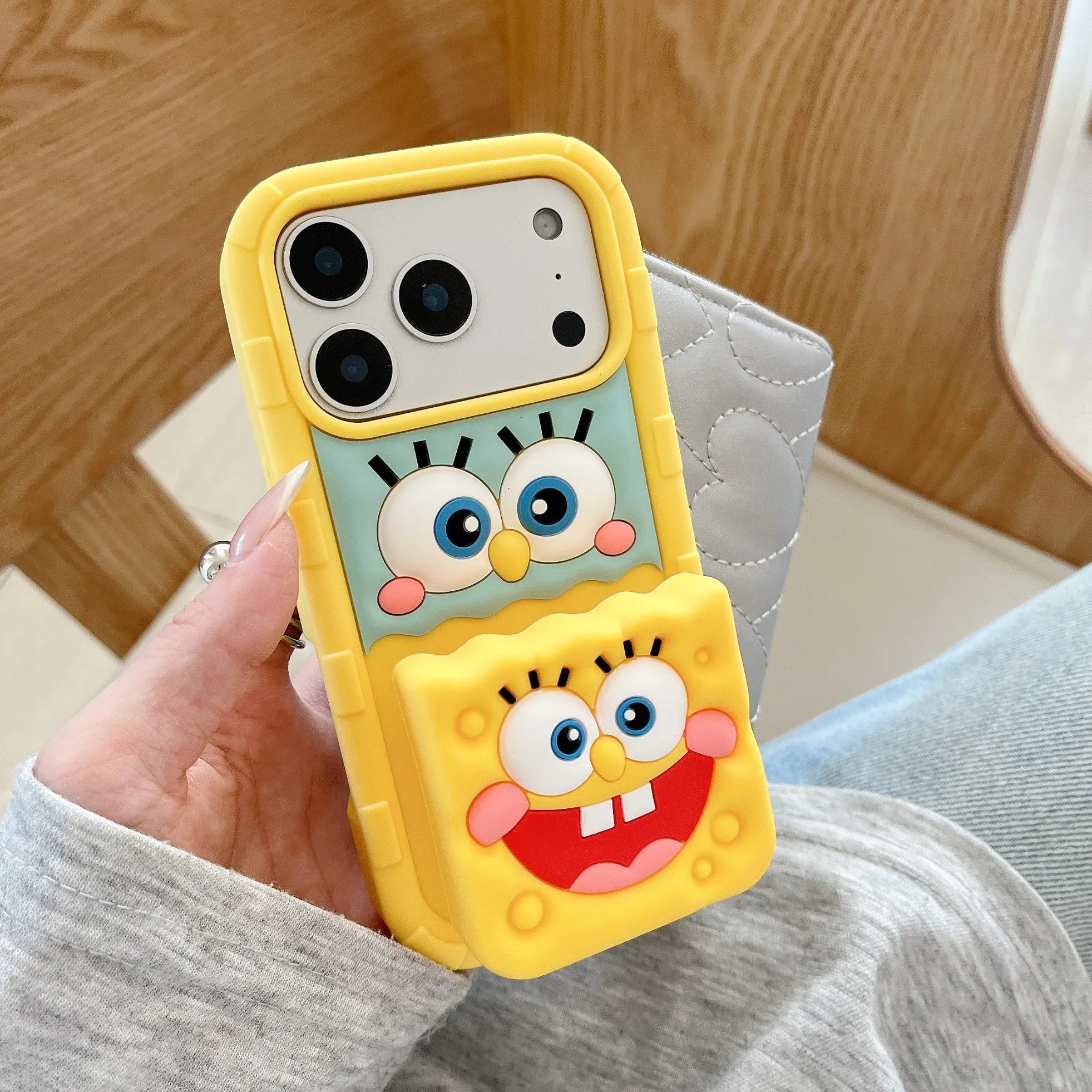 3D Cartoon SpongeBob Holder Case – Stand Back Cover