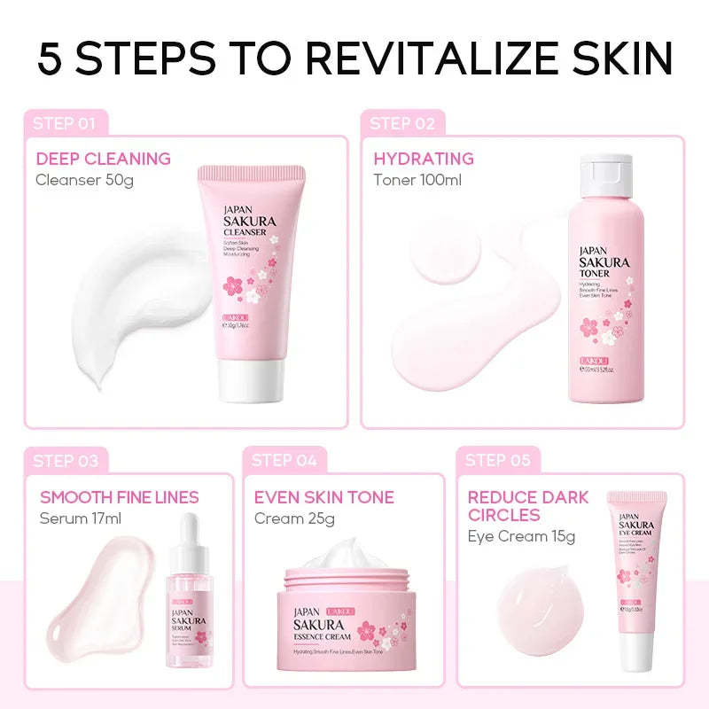 Sakura Glow Skincare Set – 5 Piece Hydrating Routine