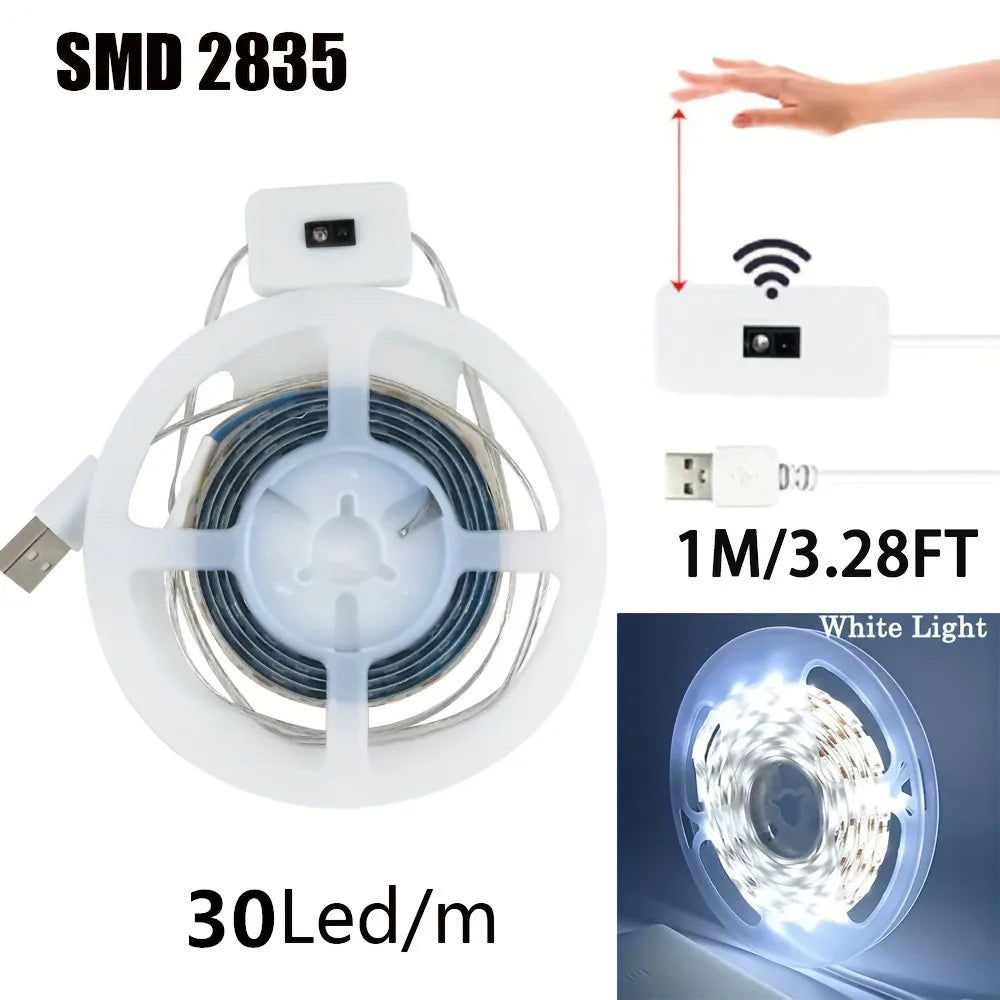 USB LED Motion Sensor Strip Light – 1M Dimmable Night Light