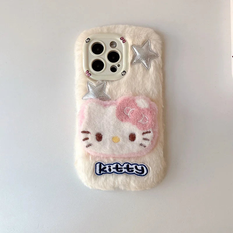 Hello Kitty Phone Case with Camera Stand – Plush Trendy Cover