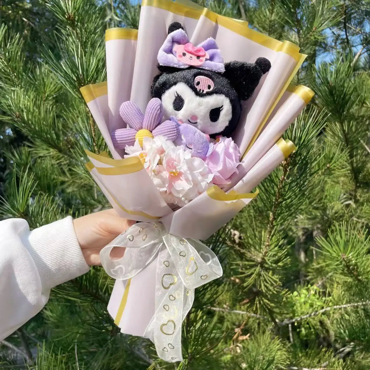 Cartoon Plush Flower Bouquet – Cute Character Valentine Gift