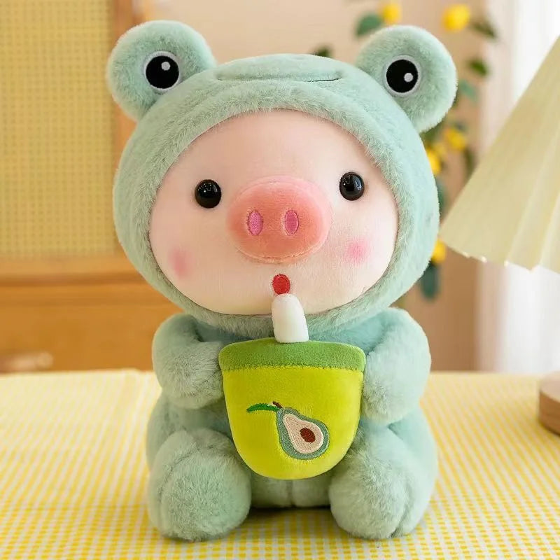 25cm Kawaii Bubble Pig Plush Toy – Cute Animal Boba Pillow