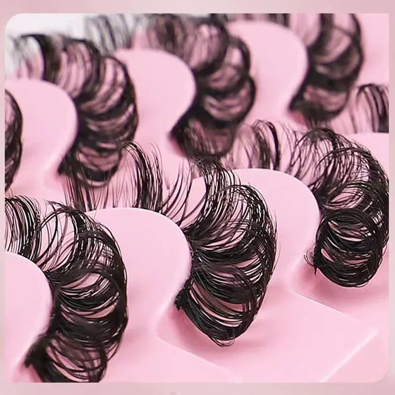 3D Mink Russian Strip Lashes – 10 Pairs Dramatic Faux Mink Eyelashes Set
