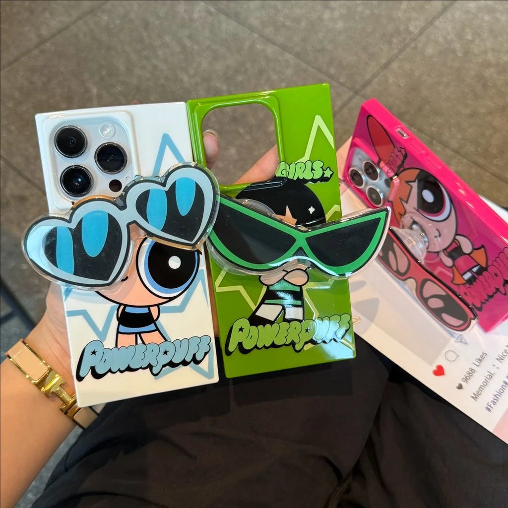 Powerpuff Girls Square Frame Case – Shockproof Silicone Cover