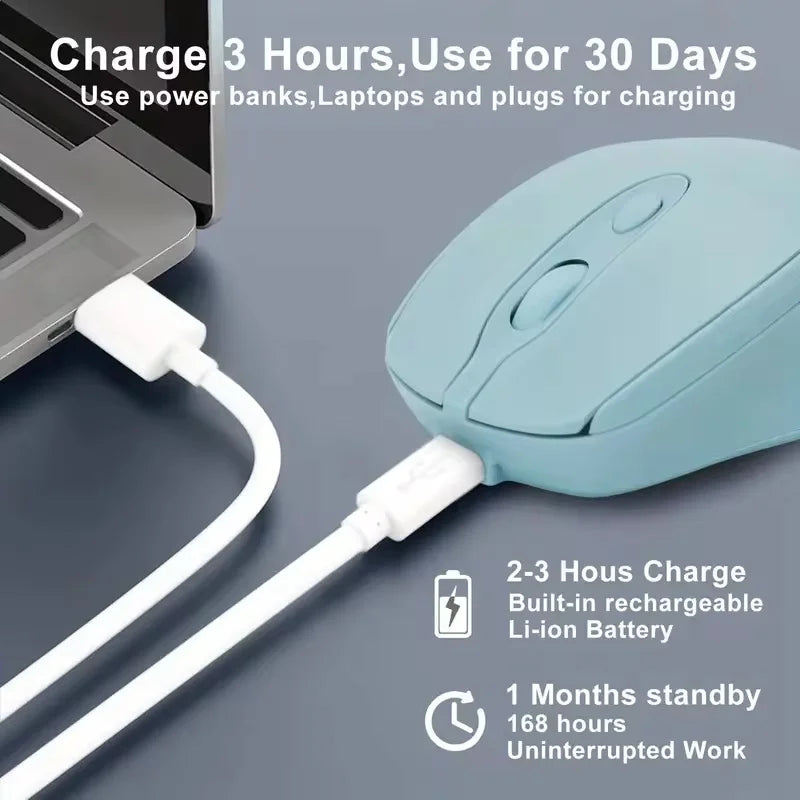 Rechargeable Wireless Mouse with OTG – Dual Mode Silent Bluetooth Mouse