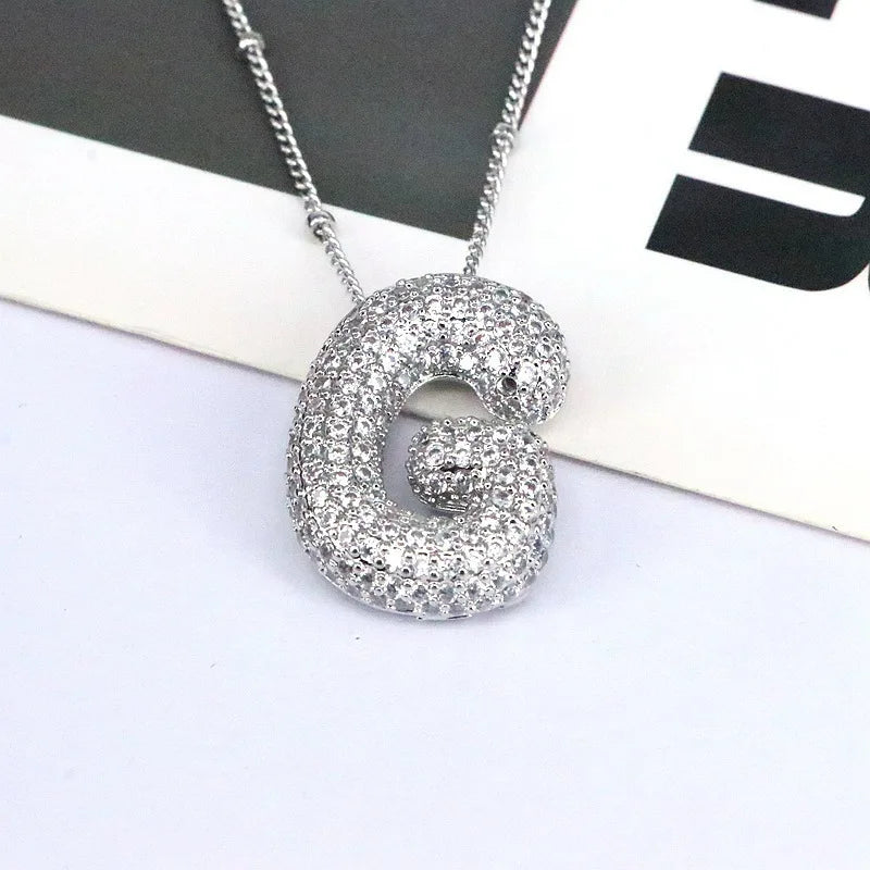 Mavi CZ Initial Necklace