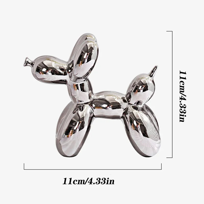 Ceramic Balloon Dog Statue – Modern Desk & Shelf Decor