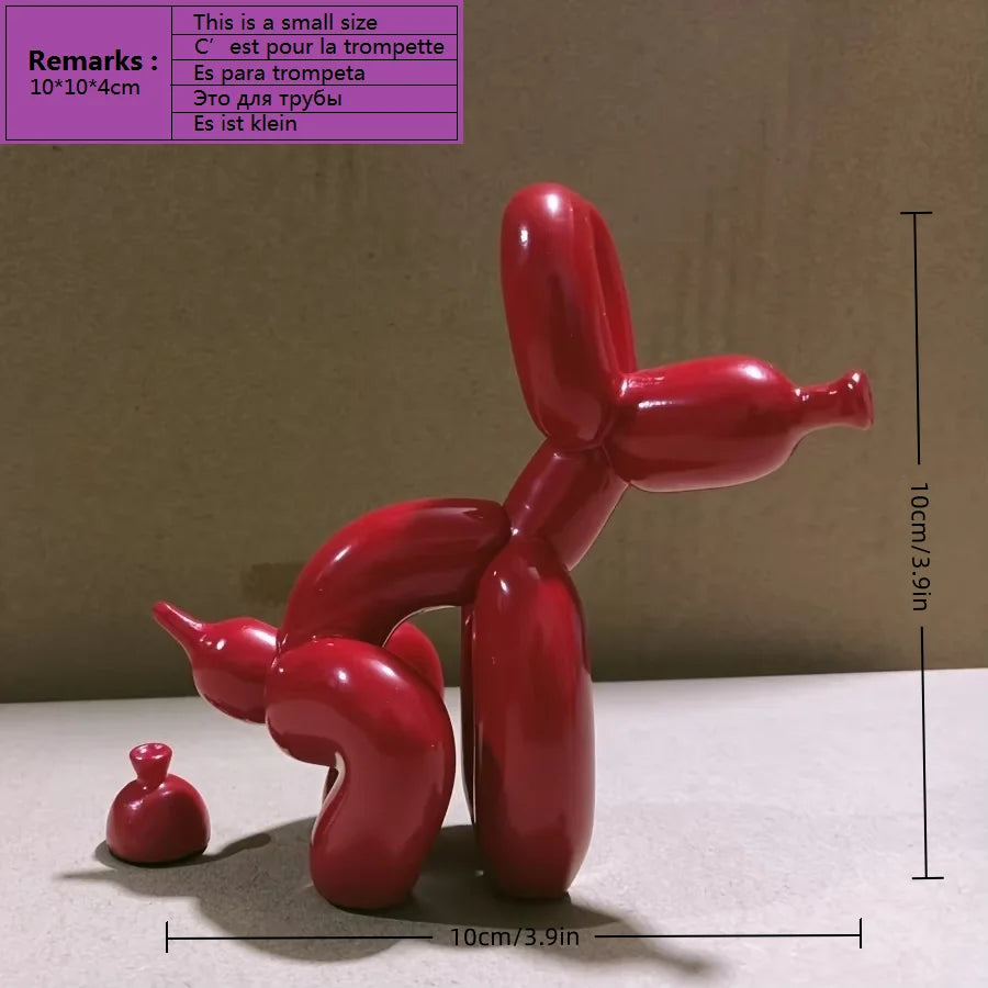 Modern Squat Balloon Dog Sculpture – Contemporary Home Decor