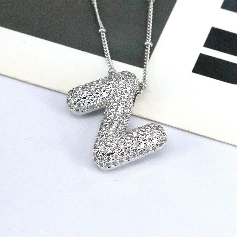Mavi CZ Initial Necklace