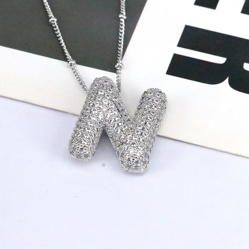Mavi CZ Initial Necklace