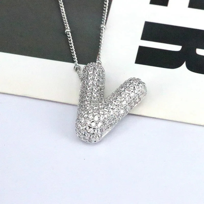 Mavi CZ Initial Necklace