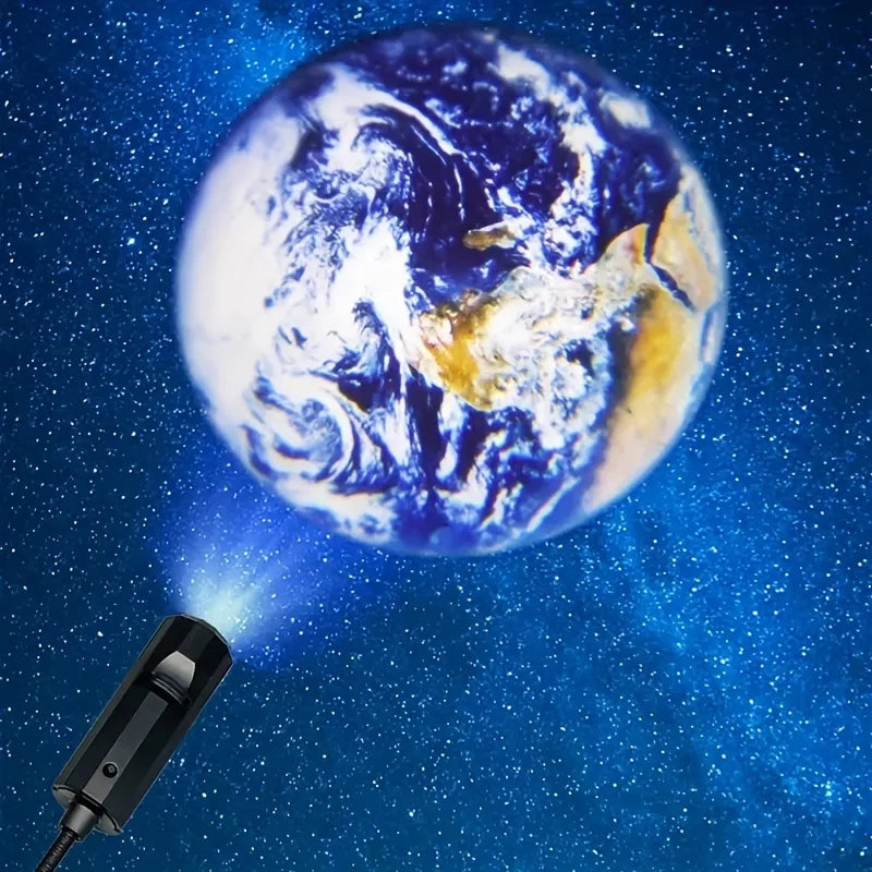 Rotating Moon & Star Projector Lamp – Rechargeable LED Night Light
