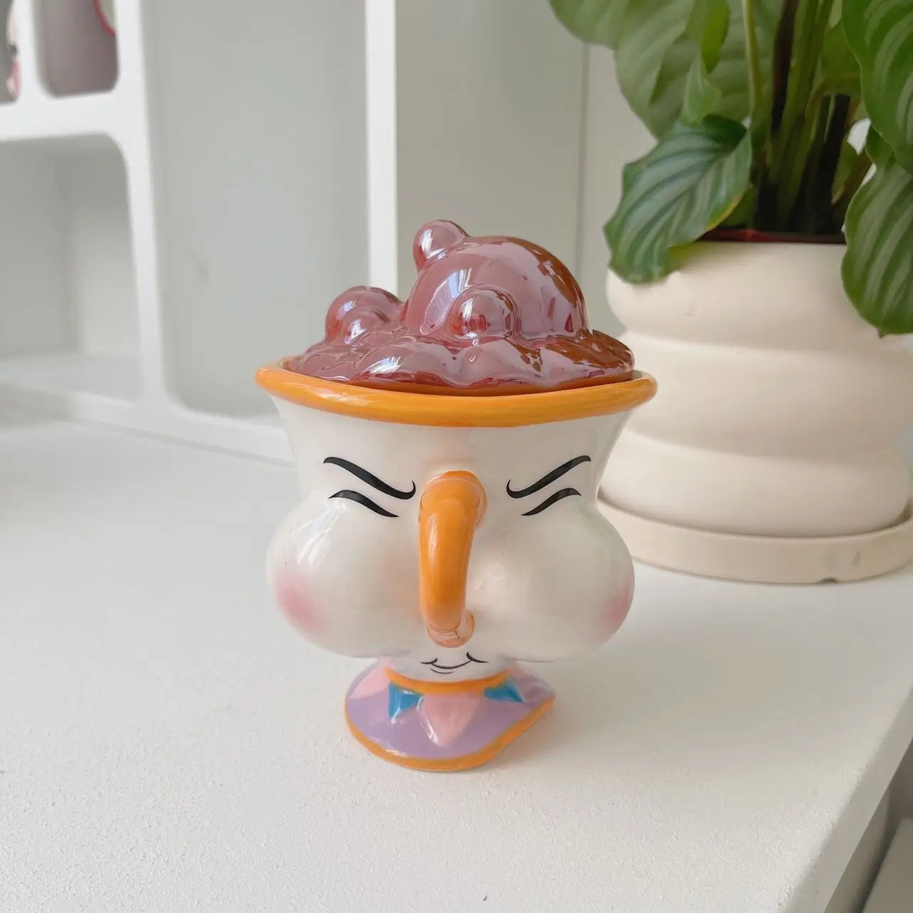 Cartoon Princess Ceramic Mug with Lid – Creative Coffee Cup