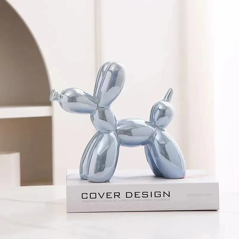Ceramic Balloon Dog Statue – Modern Desk & Shelf Decor
