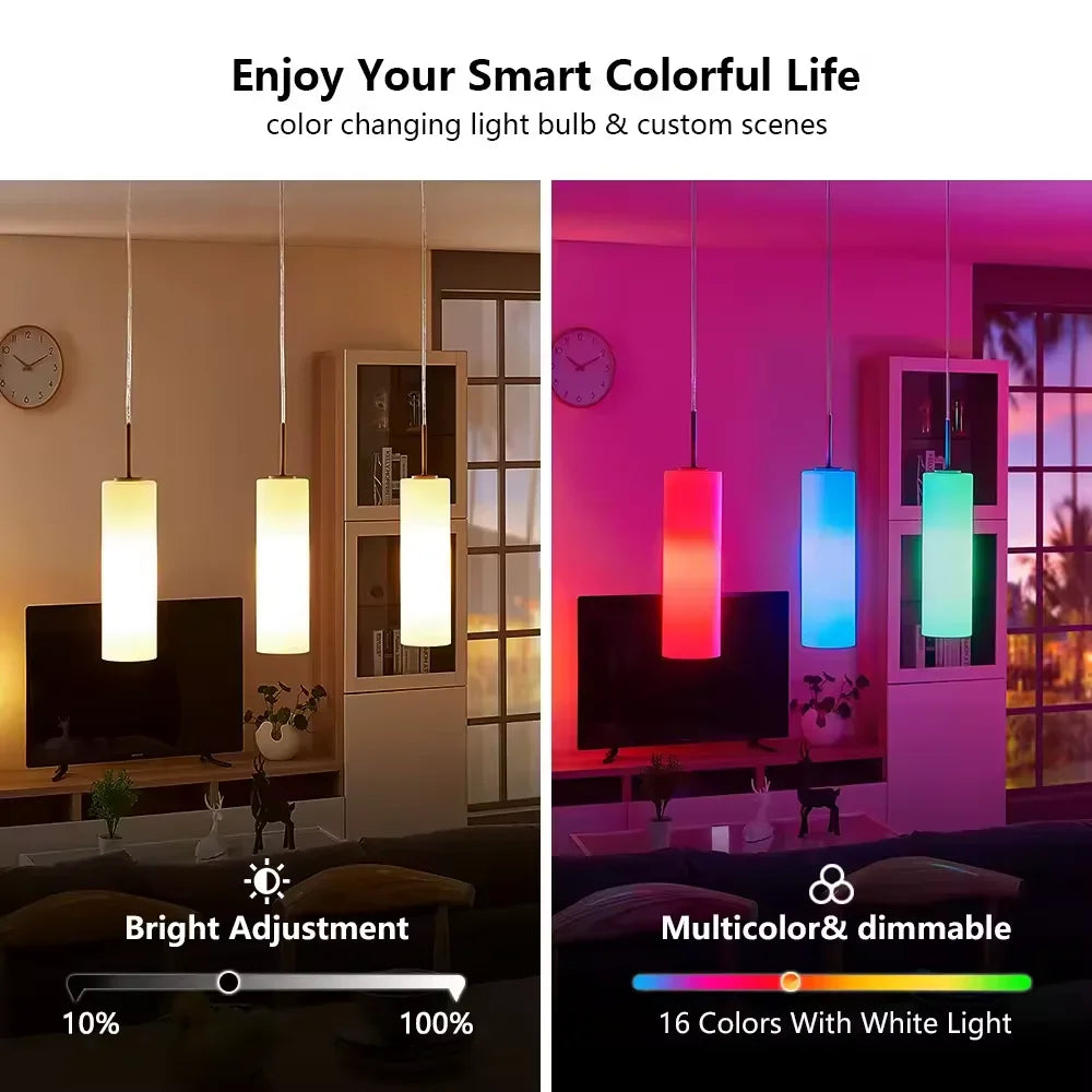 16 Colors RGB LED Light Bulb – Dimmable with Remote Control (E27)