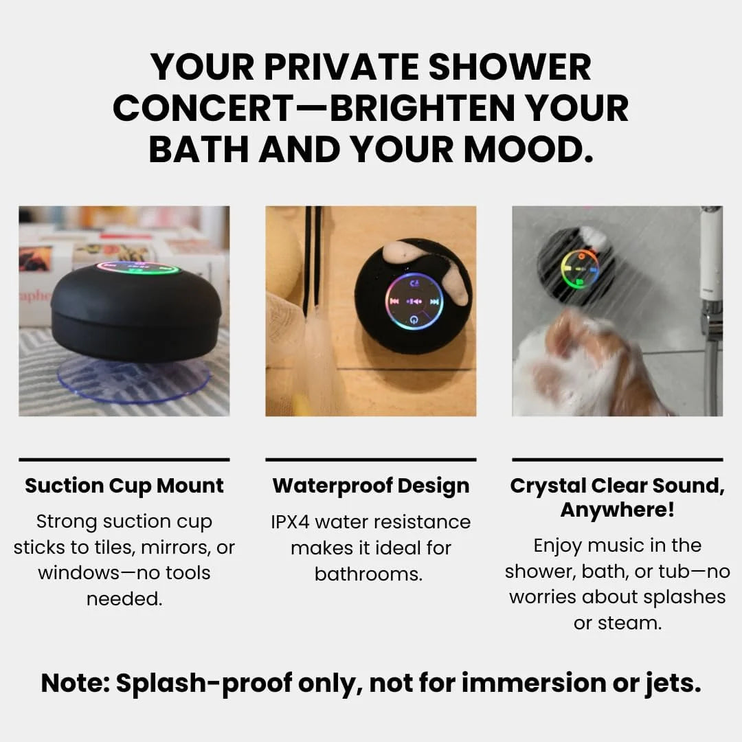 Waterproof Bluetooth Shower Speaker – Portable Mini with Suction Cup