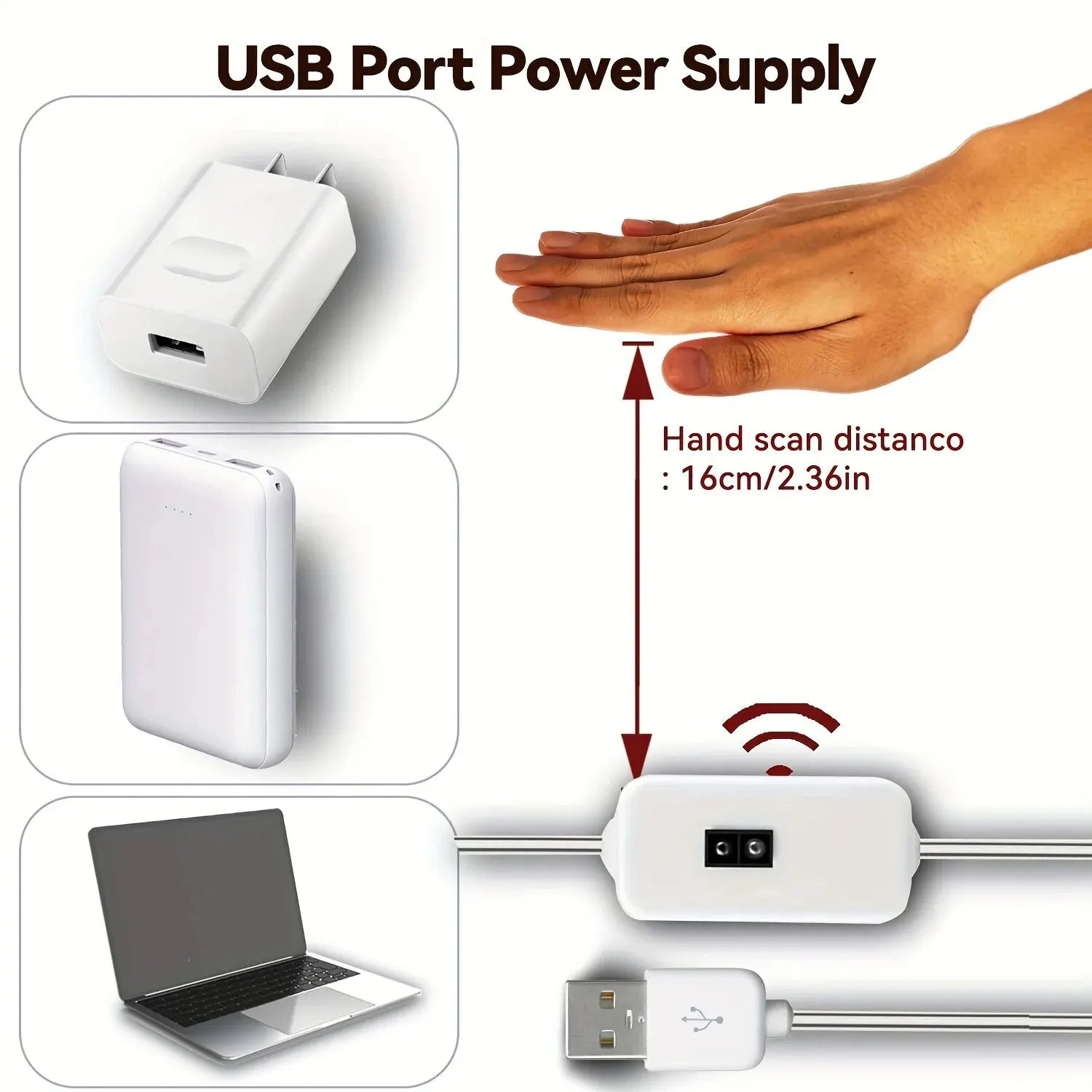 USB LED Motion Sensor Strip Light – 1M Dimmable Night Light