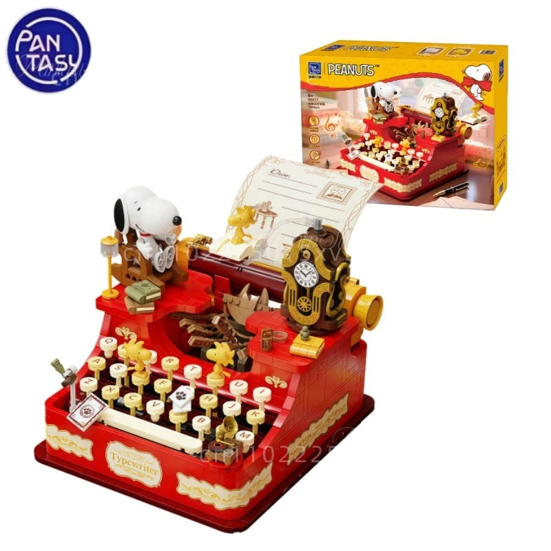 Snoopy Retro Typewriter Building Block Set – Cartoon Collectible Model
