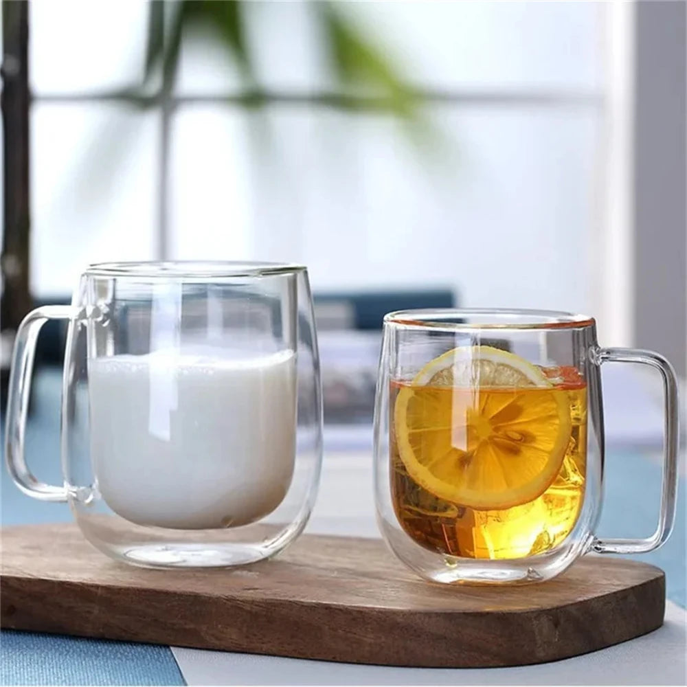 Double Wall Glass Coffee Cup – Heat Resistant Borosilicate Mug (150–350ml)