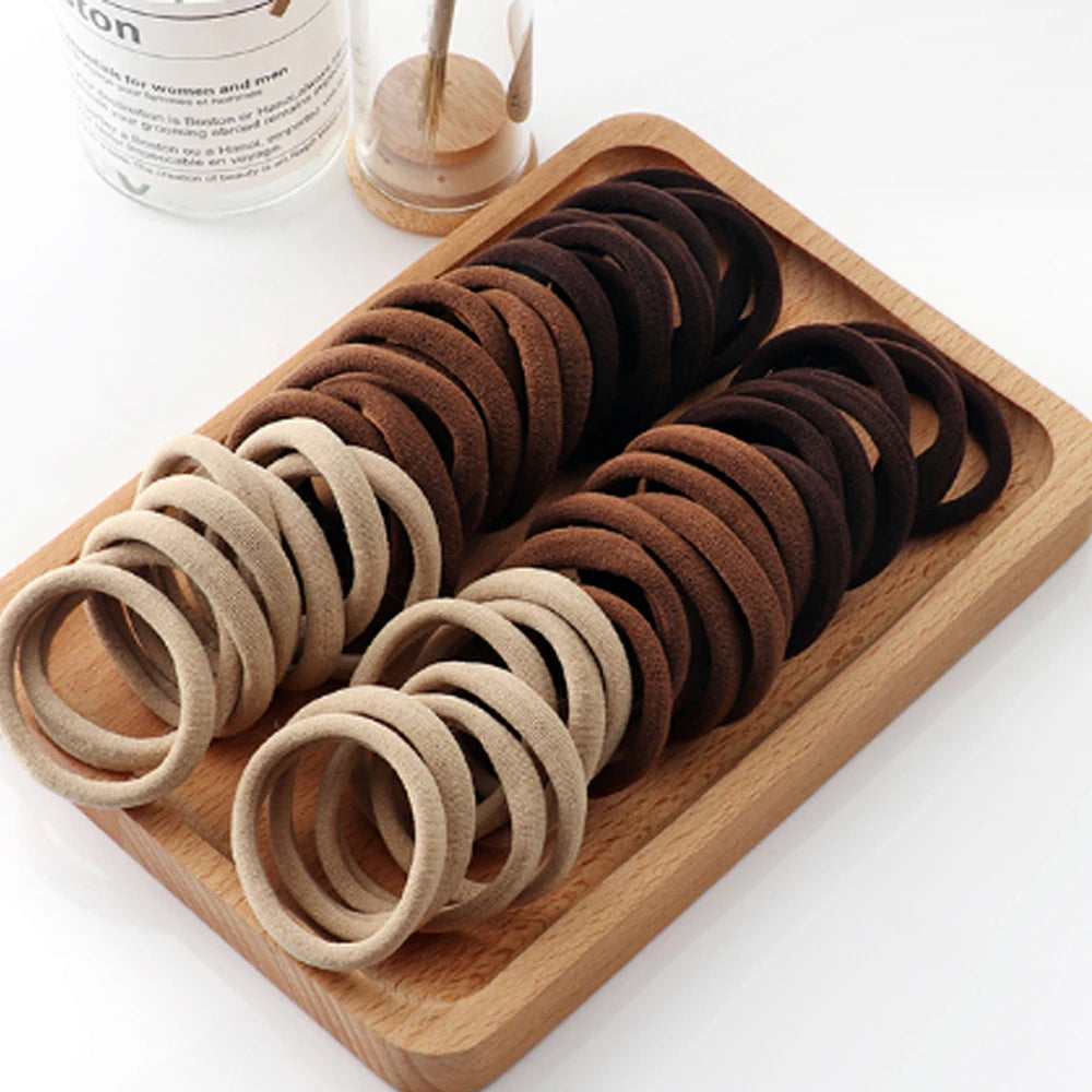 High-Elastic Hair Ties – Black & White (50 / 100 Pack)