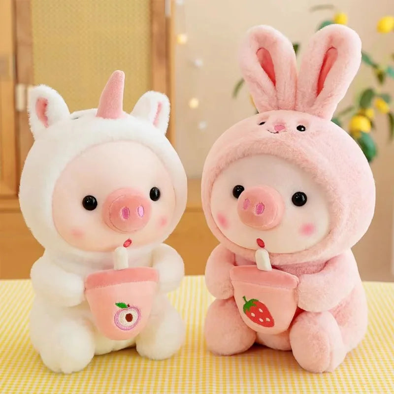25cm Kawaii Bubble Pig Plush Toy – Cute Animal Boba Pillow