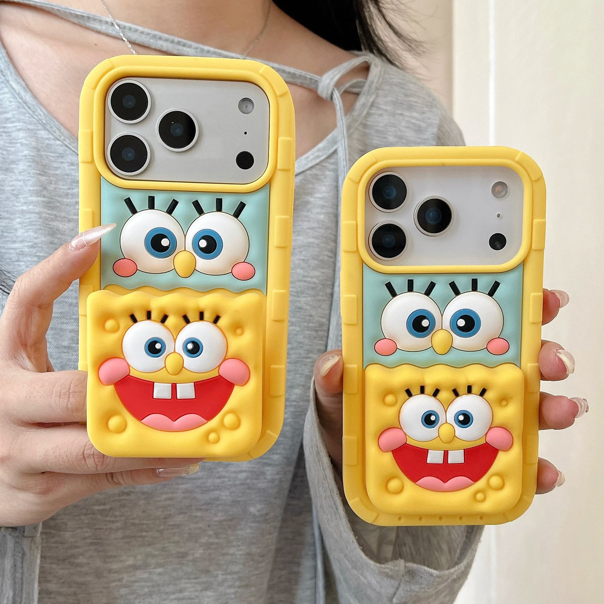 3D Cartoon SpongeBob Holder Case – Stand Back Cover