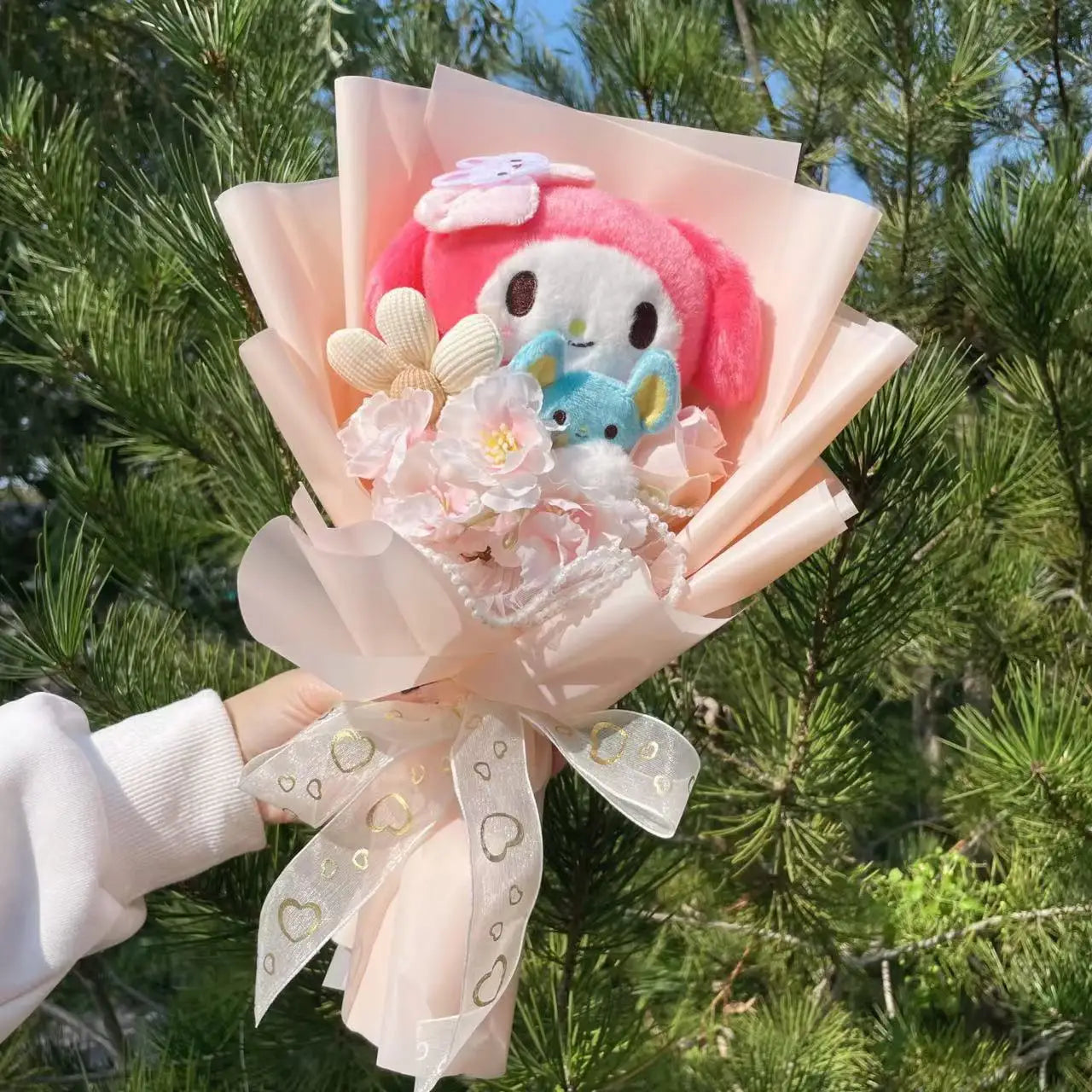 Cartoon Plush Flower Bouquet – Cute Character Valentine Gift