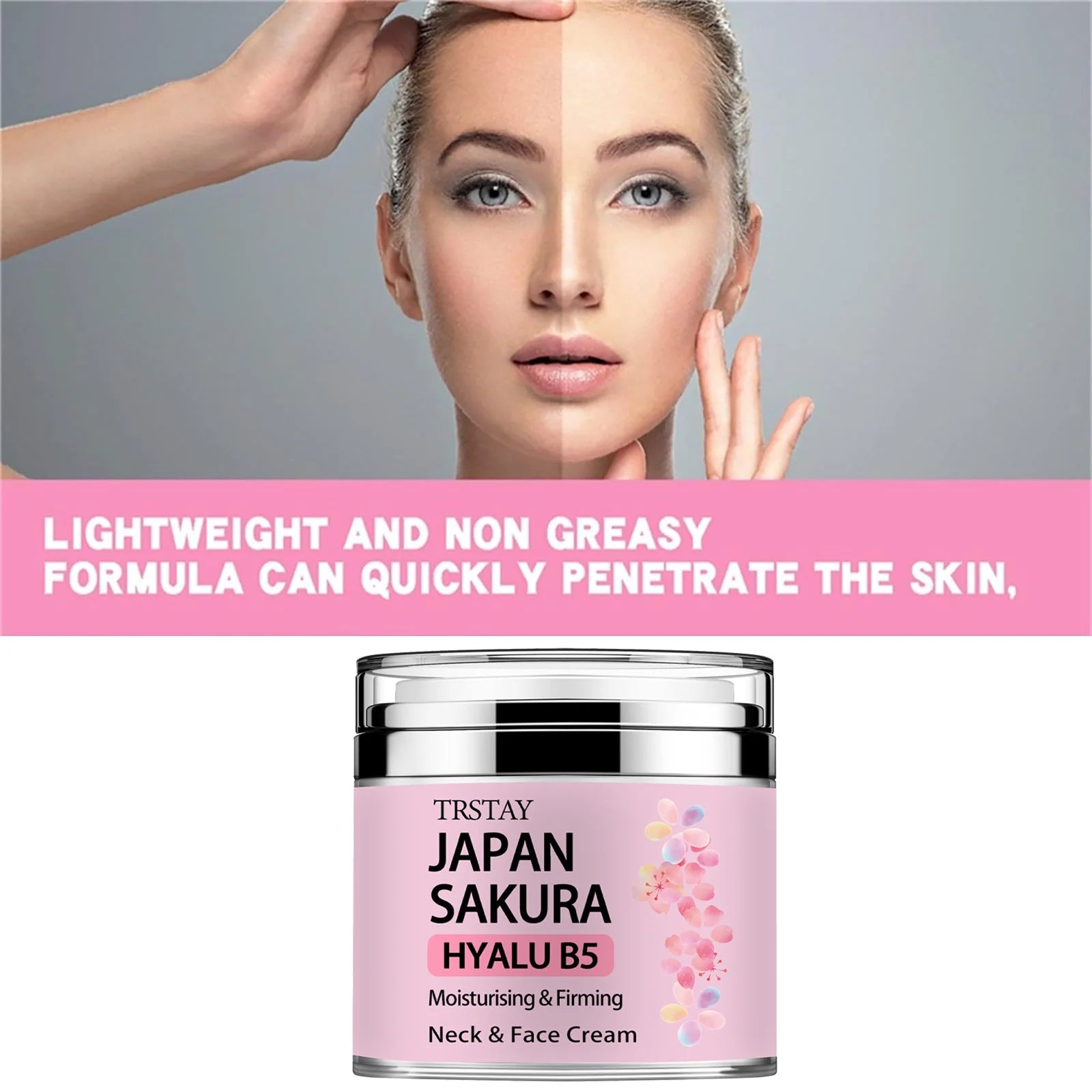 Japan Sakura Tone-Up Cream – Hydrating Glow Cream with Hyaluronic Acid