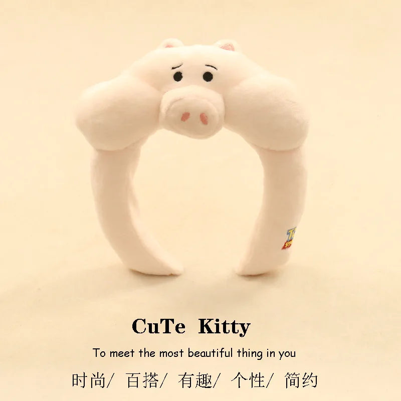 Cute Cartoon Wash Face Hair Hoop – Plush Character Headband