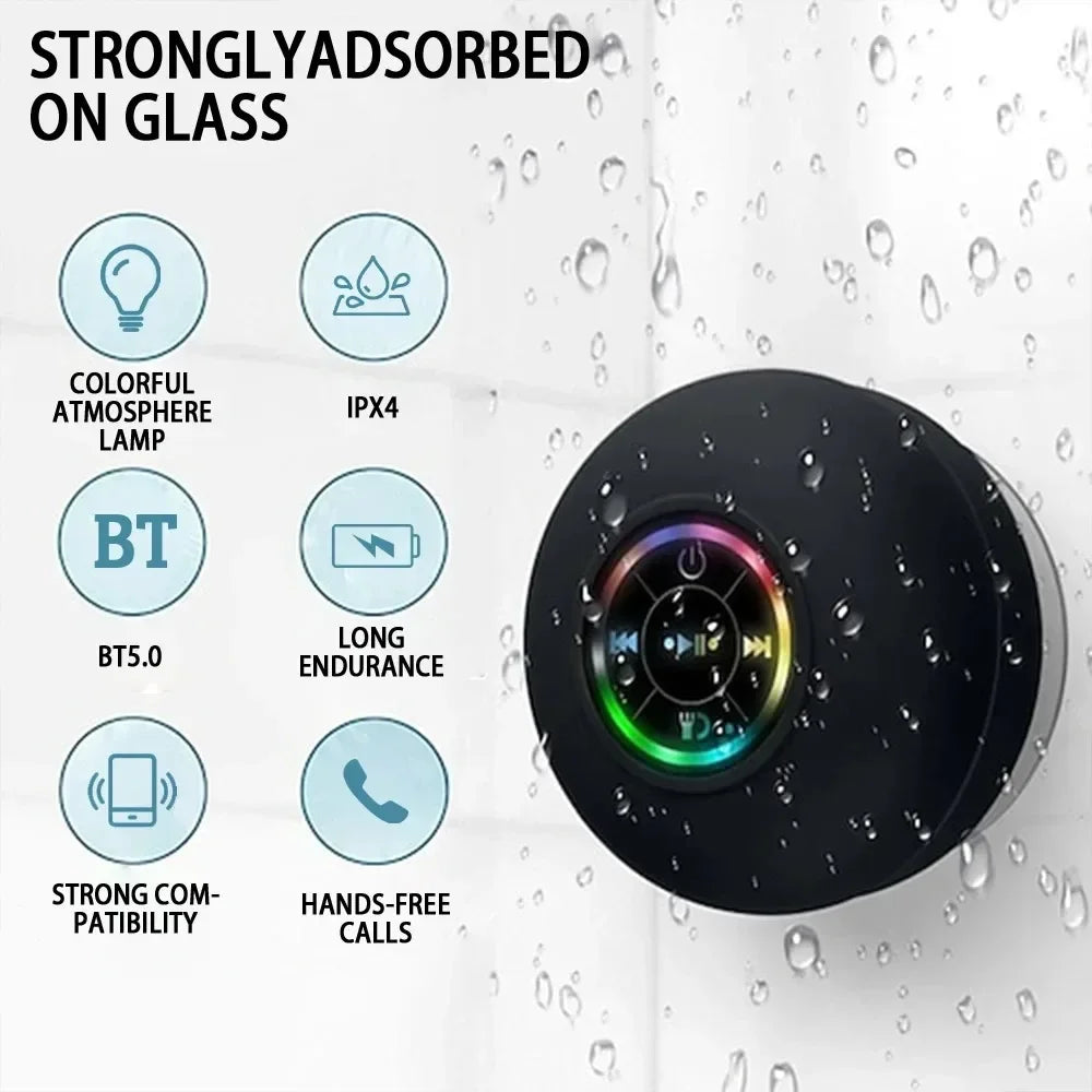 Waterproof Bluetooth Shower Speaker – Portable Mini with Suction Cup