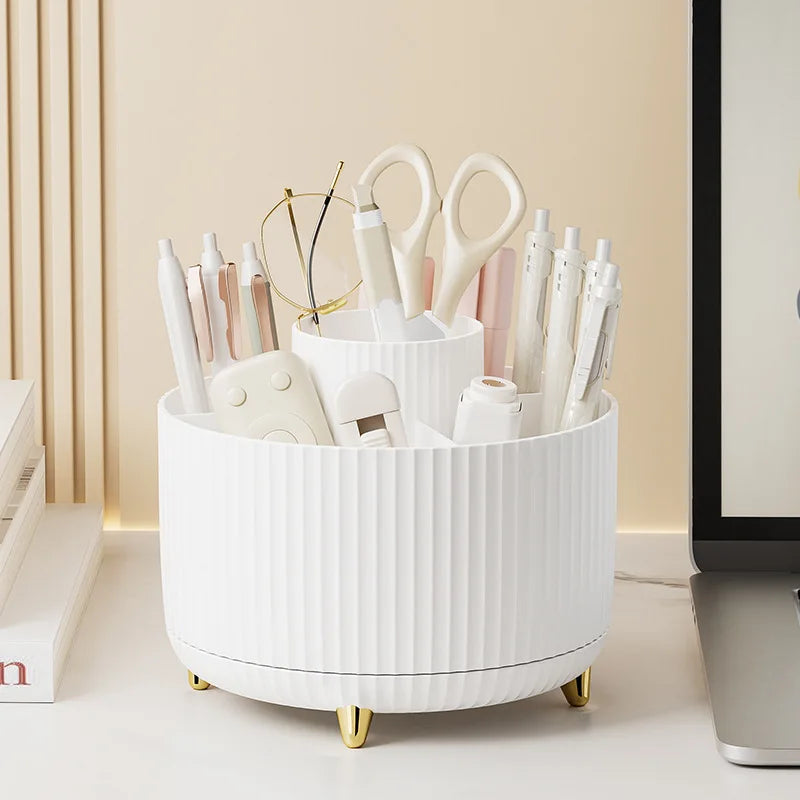 360° Rotating Makeup Storage Box – Large Capacity Cosmetic Organizer