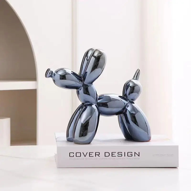 Ceramic Balloon Dog Statue – Modern Desk & Shelf Decor