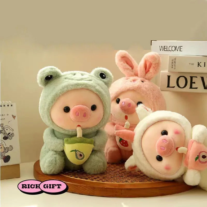 25cm Kawaii Bubble Pig Plush Toy – Cute Animal Boba Pillow