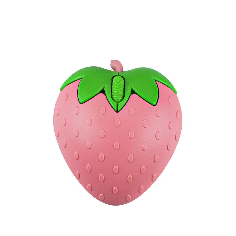 Cute Strawberry Wireless Mouse – 2.4G & Bluetooth Dual Mode