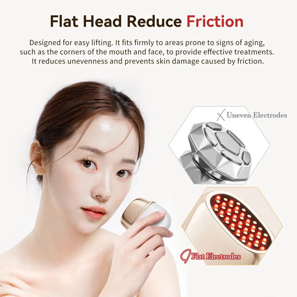 ANLAN RF & EMS Facial Lifting Device – 3 Color LED Anti-Aging Skin Tightening Massager (24K Gold Finish)