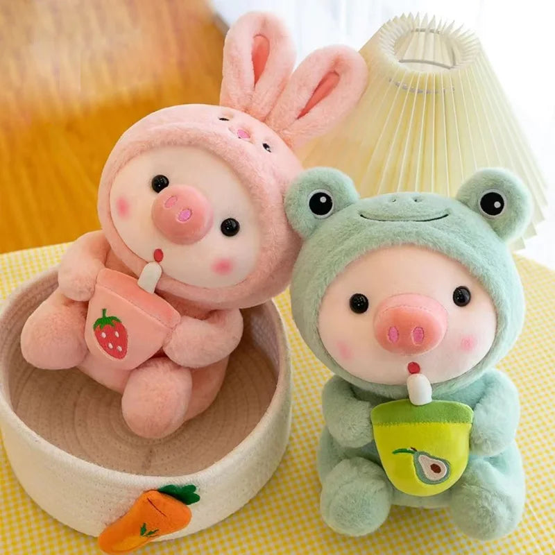 25cm Kawaii Bubble Pig Plush Toy – Cute Animal Boba Pillow