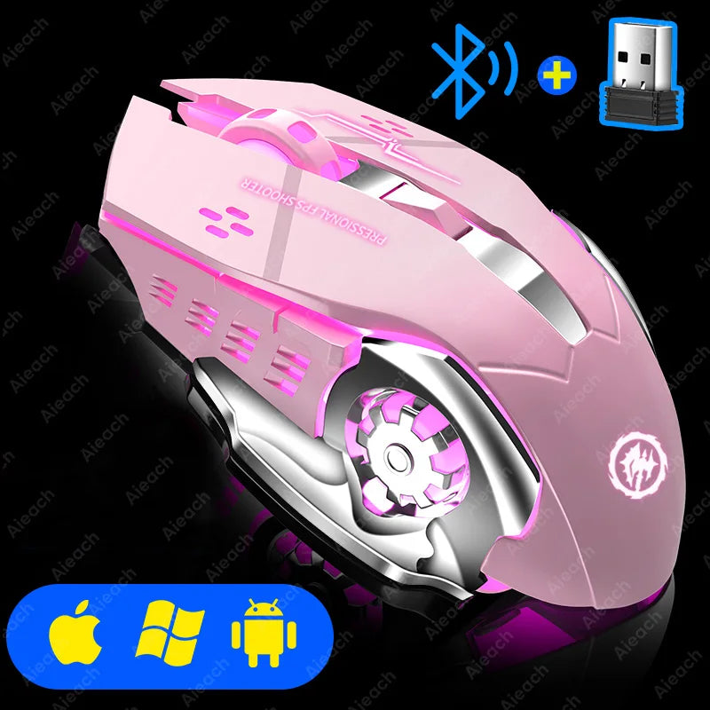 Wireless Bluetooth Gaming Mouse – Rechargeable RGB Ergonomic Design