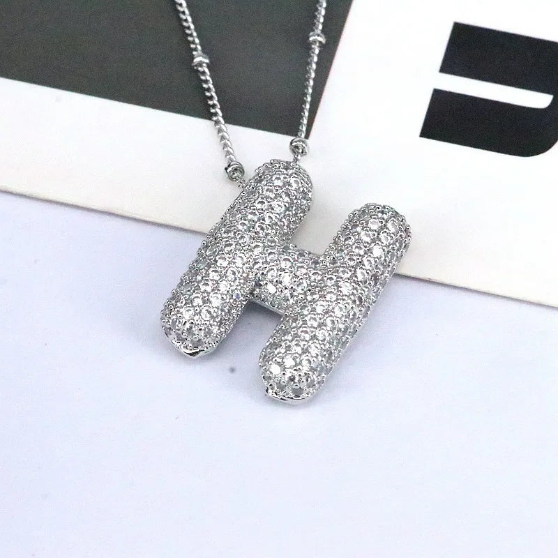 Mavi CZ Initial Necklace