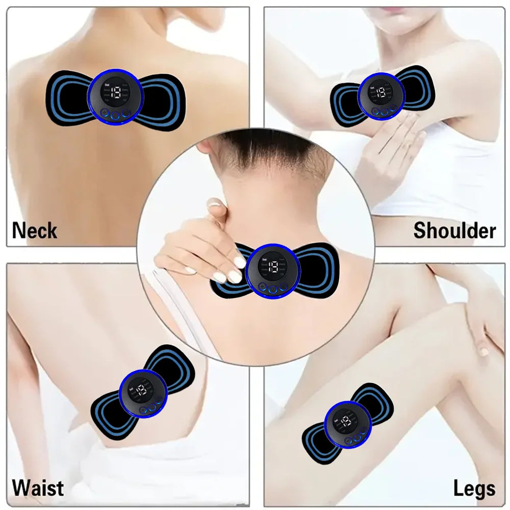 Smart Cervical Neck Massager Patch – 8 Modes, 19 Levels