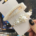 Handmade Pearl Hair Clips Set – Elegant Floral & Geometric Barrettes