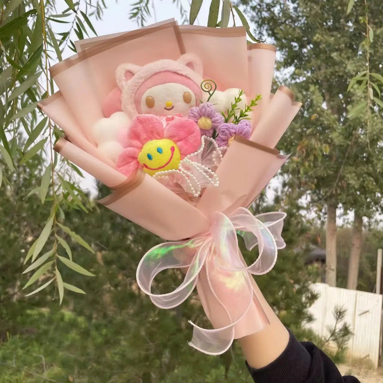 Cartoon Plush Flower Bouquet – Cute Character Valentine Gift