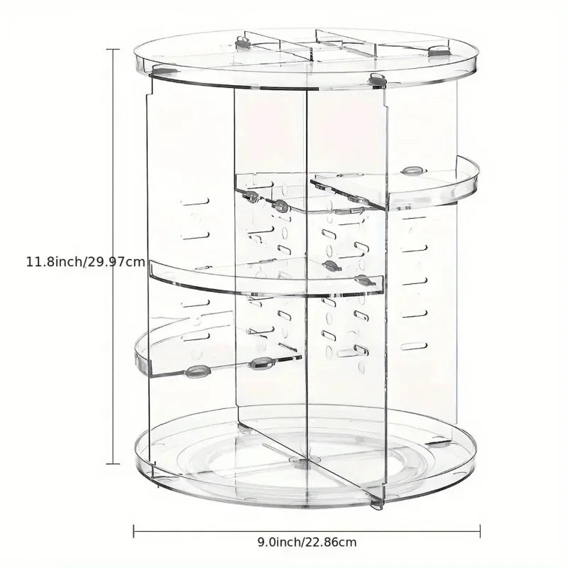 360° Rotating Makeup Organizer – Adjustable Cosmetic Storage Rack