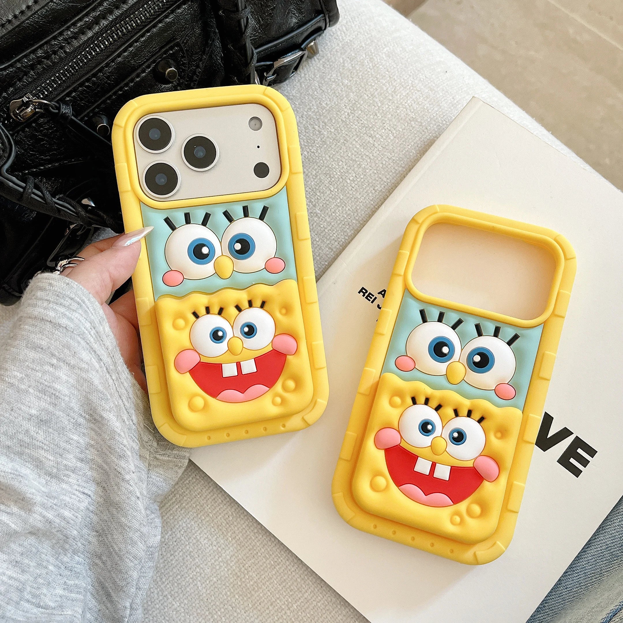 3D Cartoon SpongeBob Holder Case – Stand Back Cover