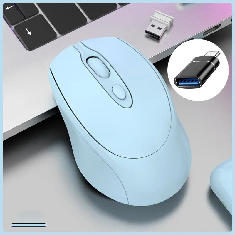 Rechargeable Wireless Mouse with OTG – Dual Mode Silent Bluetooth Mouse
